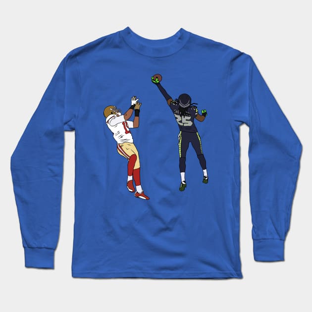 Richard Sherman Tipped Pass Long Sleeve T-Shirt by rattraptees